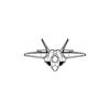 Ignite Laser Lockheed Martin F-22 Raptor - Stealth Multirole Fighter Silhouette Metal Wall Art Coated Black 47 inch - 120 cm