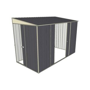 Build-a-Shed 1.5 x 3 x 2m Sliding Door Tunnel Shed with 2 Side Doors - Grey