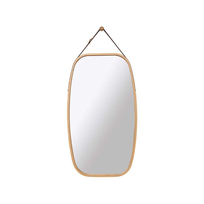 Carla Home Hanging Wall Mirror 74x43cm Full Length- Solid Bamboo Frame