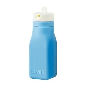 Omie Omiebottle Silicone Drink Bottle w/ Flip and Sip Straw 250ml Blue