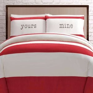 Big Sleep Yours Mine Red Quilt Cover Set Single