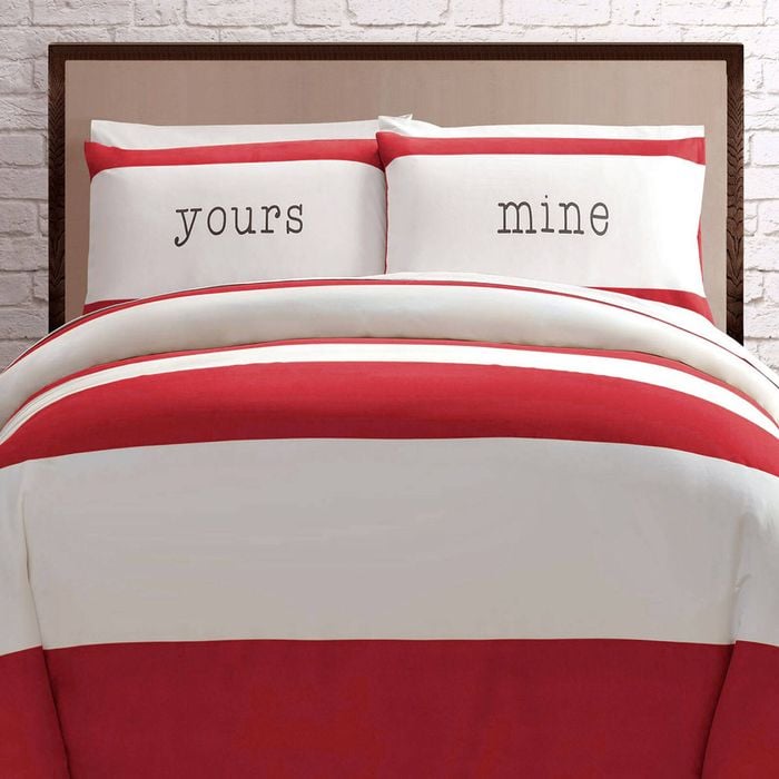 Big Sleep Yours Mine Red Quilt Cover Set Single