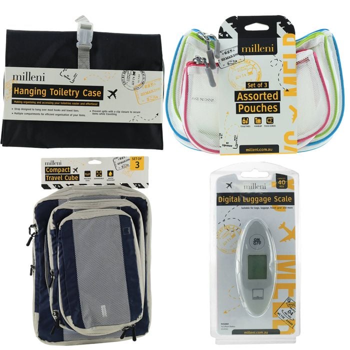 Travel Packing Bundle Luggage Accessories w/ Scale Organisers Toilerty Bag