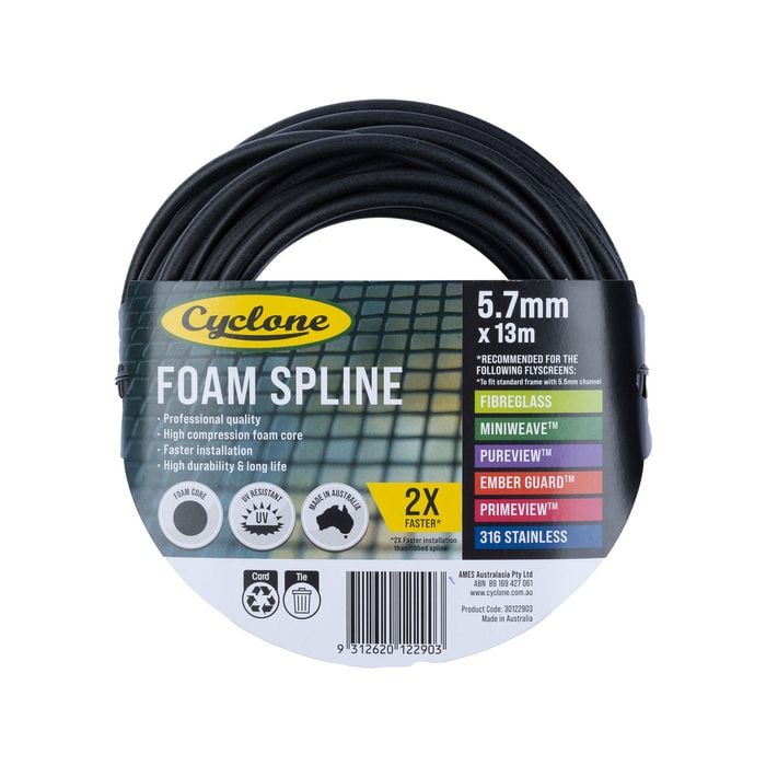 Cyclone 5.7mm x 13m Pro Foam Spline - 13m