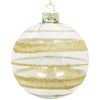 LVD Glass Bauble Gold Stripe Seasonal Christmas Decoration Hanging Home Decor