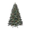 P&P Green White 180cm Christmas Tree with 330 Warm White LEDs, Holly Berries and Pine Cone Set