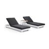 Santorini Aluminium Sun Lounge Set In Charcoal W/ Round Table