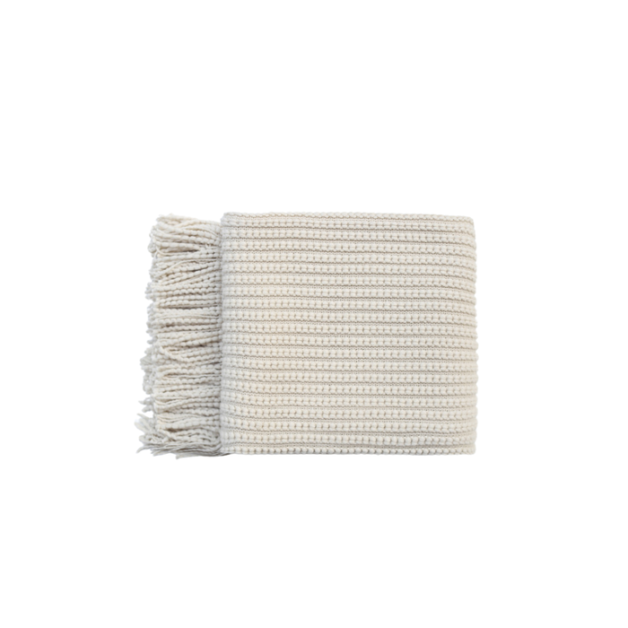 Elegant Collections Levi Throw Rug Blanket Cream
