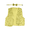 Adult Unisex SEQUIN BOW TIE & VEST Dance Costume Party Sparkle Set in Gold/Yellow - Gold | China