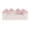 Costway Convertible Sofa Set Soft Block Couch Lounger - Pink
