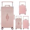 AIRWAY Aluminum Frame Luggage Family Set – 4-Piece Durable Travel Suitcase Collection Pink