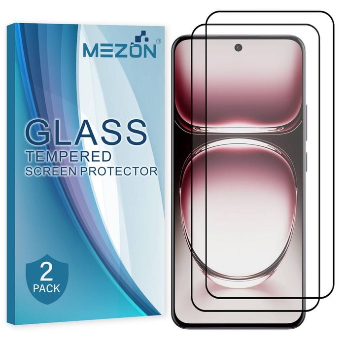 2 Pack MEZON OPPO Reno12 5G Full Cover Tempered Glass Screen Protectors