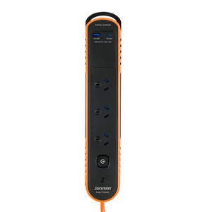 Jackson Rugged 3 Outlet Powerboard With PD20W Rapid Charging