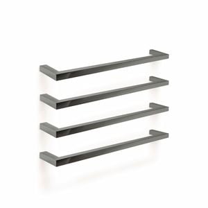 Forme 600mm Square Brushed Gun Metal Grey PVD Single Heated Rail