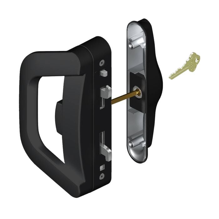 Lockwood Black Albany Endeavour Surface Mounted Sliding Door Lock