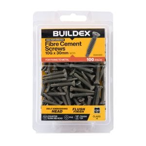 Buildex 10G x 30mm Class 4 Fibre TEKS Screws - 100 Pack