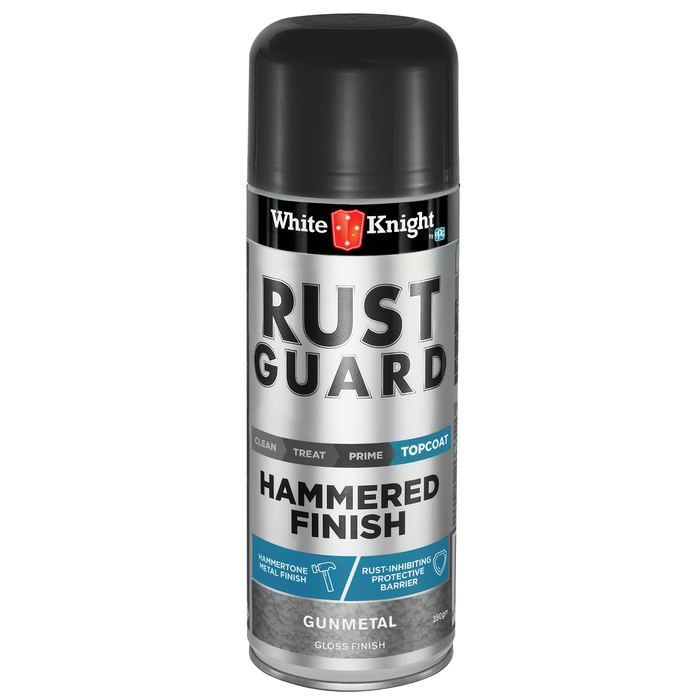 White Knight 350g Gunmetal Gloss Rust Guard Hammered Finish Epoxy Enamel Spray Paint