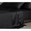 Bedding Co. Flat Sheet 100% Mulberry Silk 20 Momme Black King