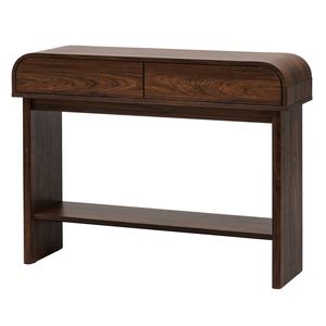 Astin Sinclair 1000×300×760mm Jensen Curved Walnut Console Table with 2 Drawers