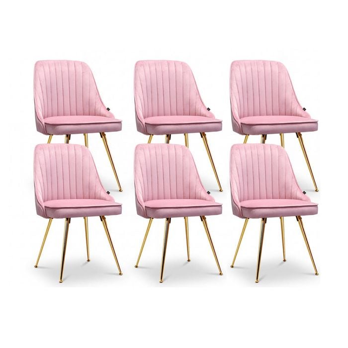 6x Dining Chairs Pink