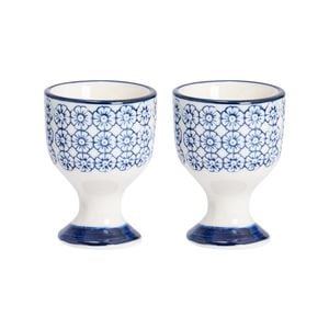 Nicola Spring Hand Printed Porcelain Egg Cups - Pack of 2