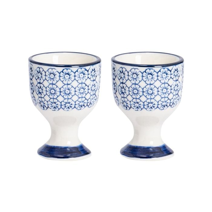 Nicola Spring Hand Printed Porcelain Egg Cups - Pack of 2
