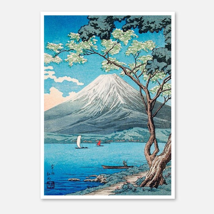 Galrie Hokusai's Iconic Mount Fuji Art Print Cherry Blossoms-Japanese Ukiyo-e Masterpiece, Poster Only, A4 21 x 30cm (8x12inch)