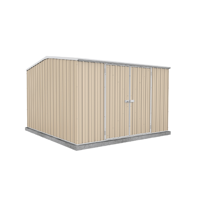Absco Sheds 3.0 x 3.0 x 2.06m Classic Cream Premier Double Door Garden Shed