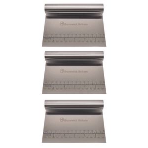 3PK Brunswick Bakers Stainless Steel Dough Cutter 15x12cm Baking Tool Silver