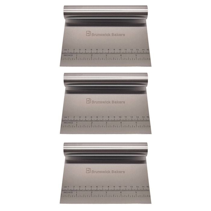 3PK Brunswick Bakers Stainless Steel Dough Cutter 15x12cm Baking Tool Silver