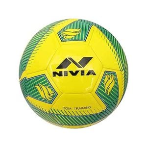 Nivia DOM10 Training ‎PU Football (Yellow, Size 5) | Machine Stitched | 32 Panel | TPU top Layer | Soccer Ball Match
