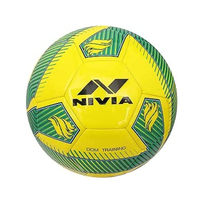 Nivia DOM10 Training ‎PU Football (Yellow, Size 5) | Machine Stitched | 32 Panel | TPU top Layer | Soccer Ball