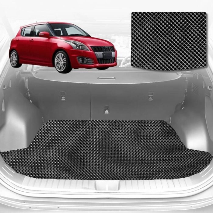 6D Diamond Car Boot Mat for Suzuki Swift 2011-2017-Cargo Mat-Black-Outback GT