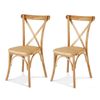 Artiss 2x Dining Chairs Rattan Wooden Chair