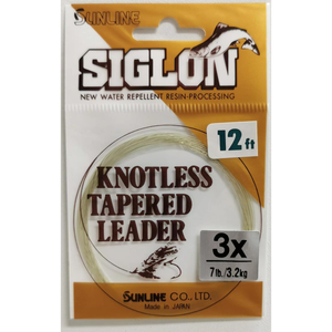 Sunline Siglon 12ft Knotless Fly fishing Tapered Leader 7lb / 3.2kg  3X