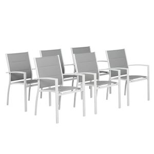 Torres 6pc Set Outdoor Aluminium Dining Chair White