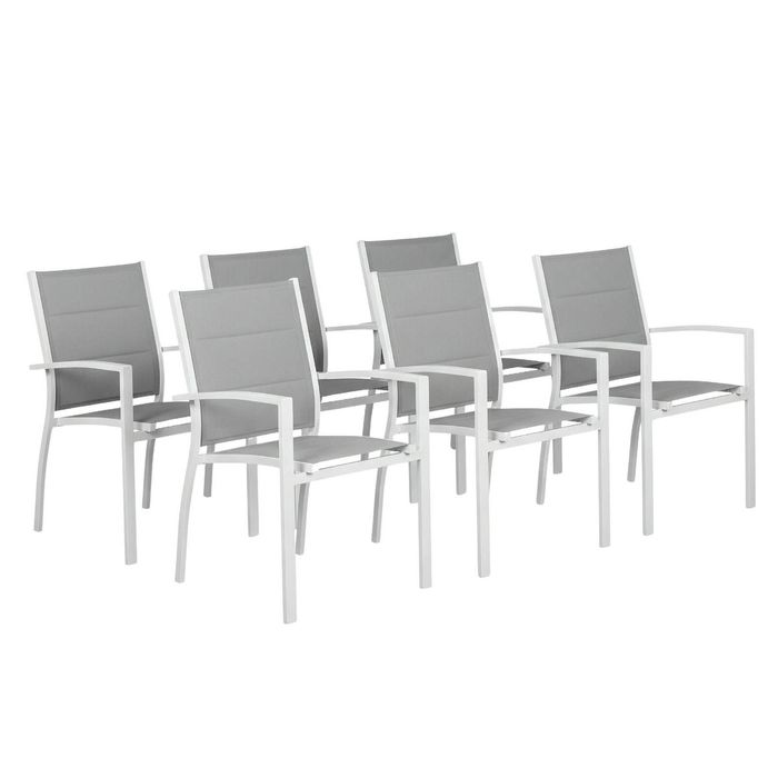Torres 6pc Set Outdoor Aluminium Dining Chair White