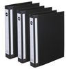 3x Marbig Deluxe Pe 4 D-ring 25mm A4 Binder Paper/stationery File Organiser Blk