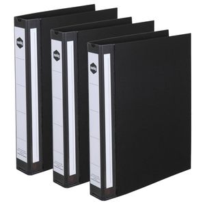 3x Marbig Deluxe Pe 4 D-ring 25mm A4 Binder Paper/stationery File Organiser Blk