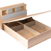 Kiama Gas Lift Bed -Double - Headboard with Book Storage and Led lights Oak Color