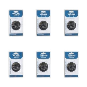 6pk Malli Sewing Metal Hand Sewing Tailoring Needles Set Silver Assorted Sizes