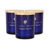 3x Scented Candles - 130g - Patchouli & Rosewood - Sweet Creamy Fragrance Jarred Long Burn Home Fragrance Candle