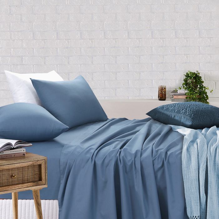 Sheet Set -Single Fitted & Flat Sheet With Pillowcases - Marine
