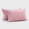 Dreamaker Bonnie Washed Cotton Standard Pillowcase Twin Pack Pink Pearl 48x73cm