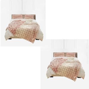 Soga 2x 200cm Pink Faux Fur Throw