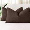 Gioia Casa Twin-pack Bouclé Cushion Covers - Soft Textured Polyester With Hidden Zipper (brown, 30cm X 50cm)