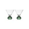 2pc Tempa Zephyr Spherical Martini Drinking Glasses Set 12cm Green
