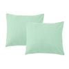 LINENOVA 2PCS 100% Cotton Pillow Cases Slip Cover Pillowcase - Sage Green European