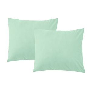 LINENOVA 2PCS 100% Cotton Pillow Cases Slip Cover Pillowcase - Sage Green European