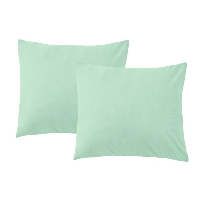 LINENOVA 2PCS 100% Cotton Pillow Cases Slip Cover Pillowcase - Sage Green European
